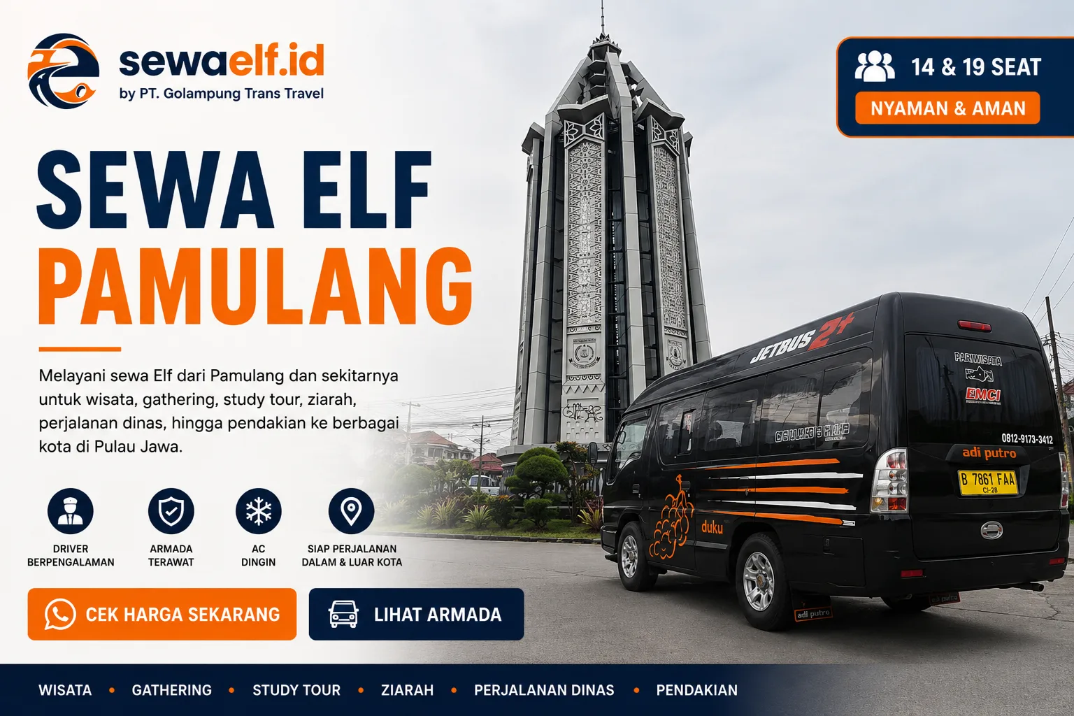 Sewa Elf Pamulang | Rental Elf 14 dan 19 Seat