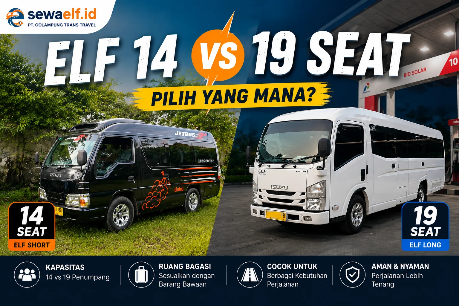 Elf short 14 seat vs elf long 19 seat