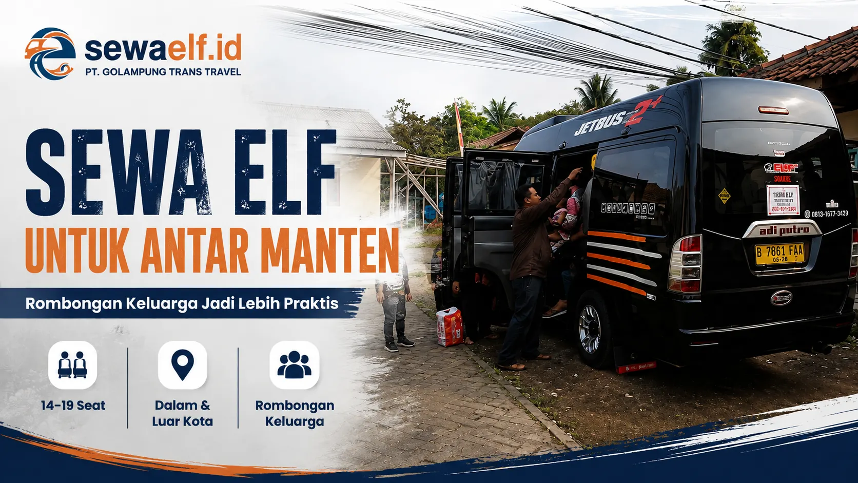 sewa elf untuk rombongan manten